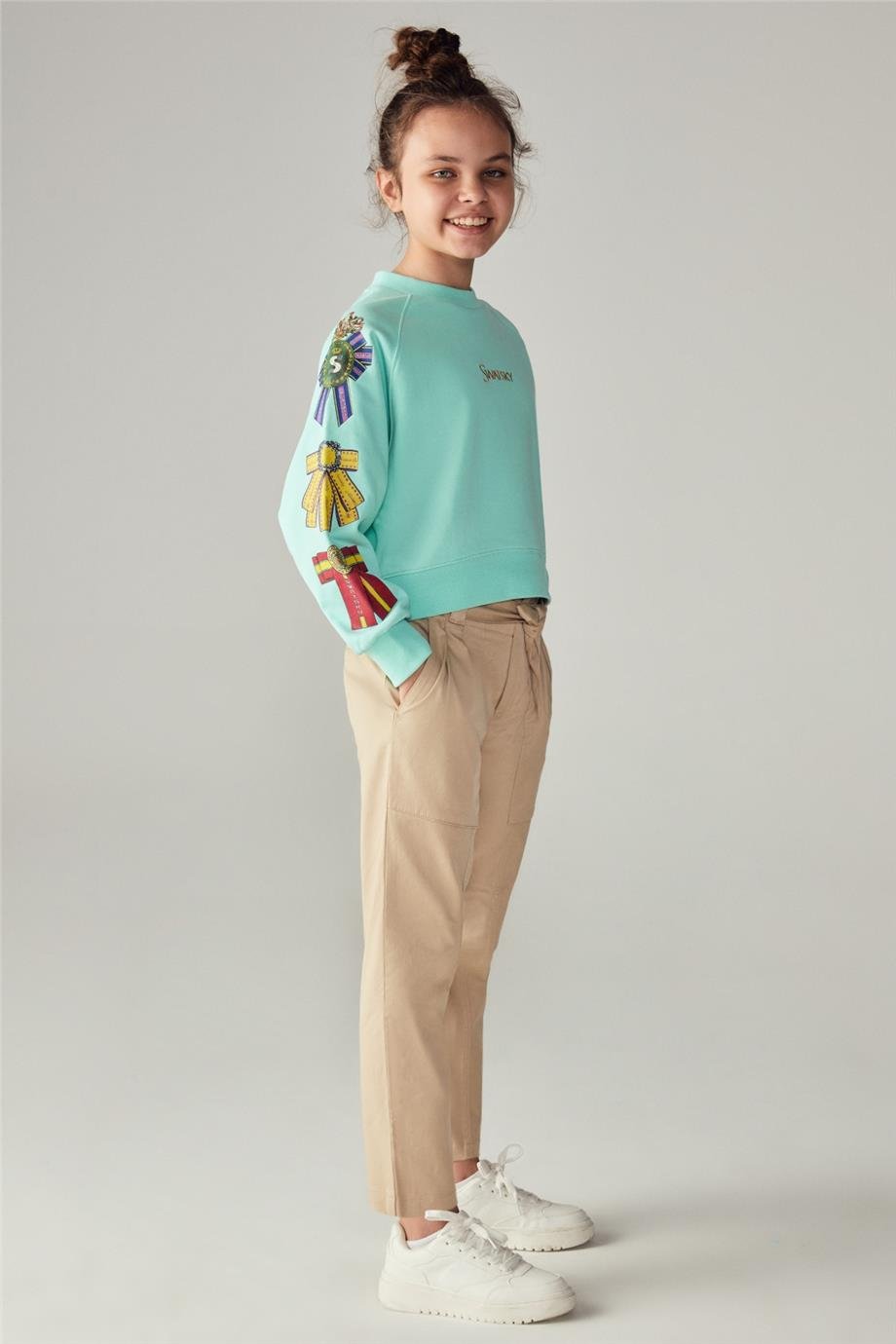 Swatsky Kız Çocuk Turkuaz Sweatshirt