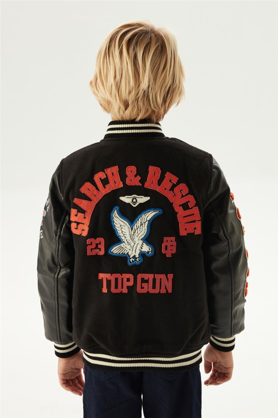 TOPGUN Erkek Çocuk Siyah Mont