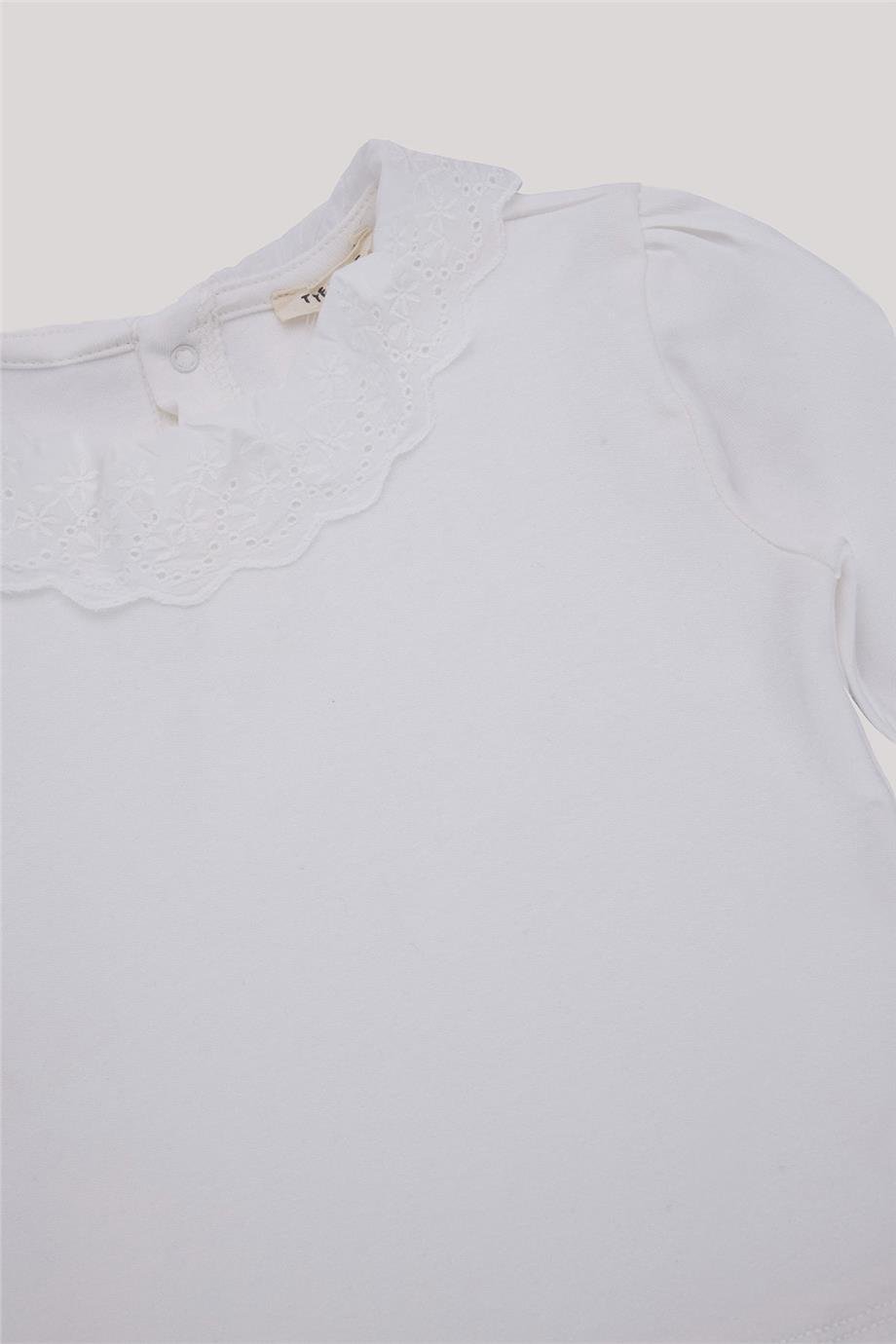 Tyess Basic Kız Bebek Ekru T-Shirt