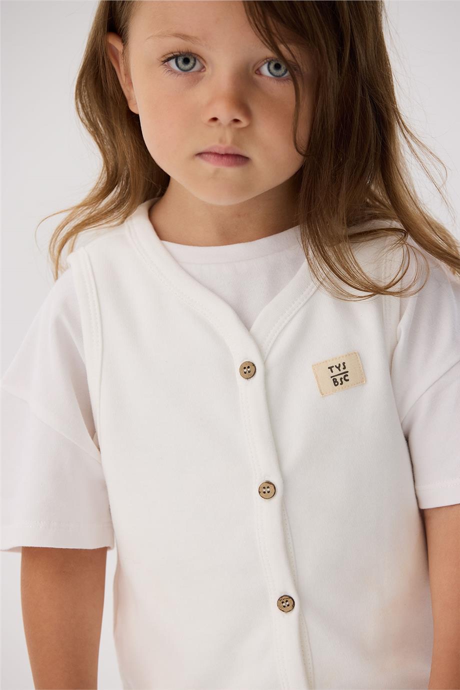 Tyess Basic Kız Bebek Ekru Yelek