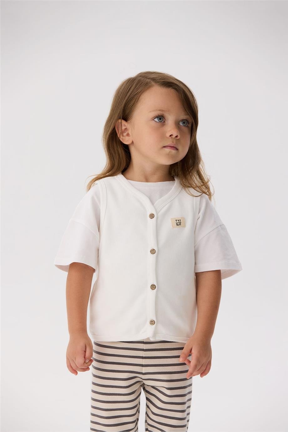 Tyess Basic Kız Bebek Ekru Yelek