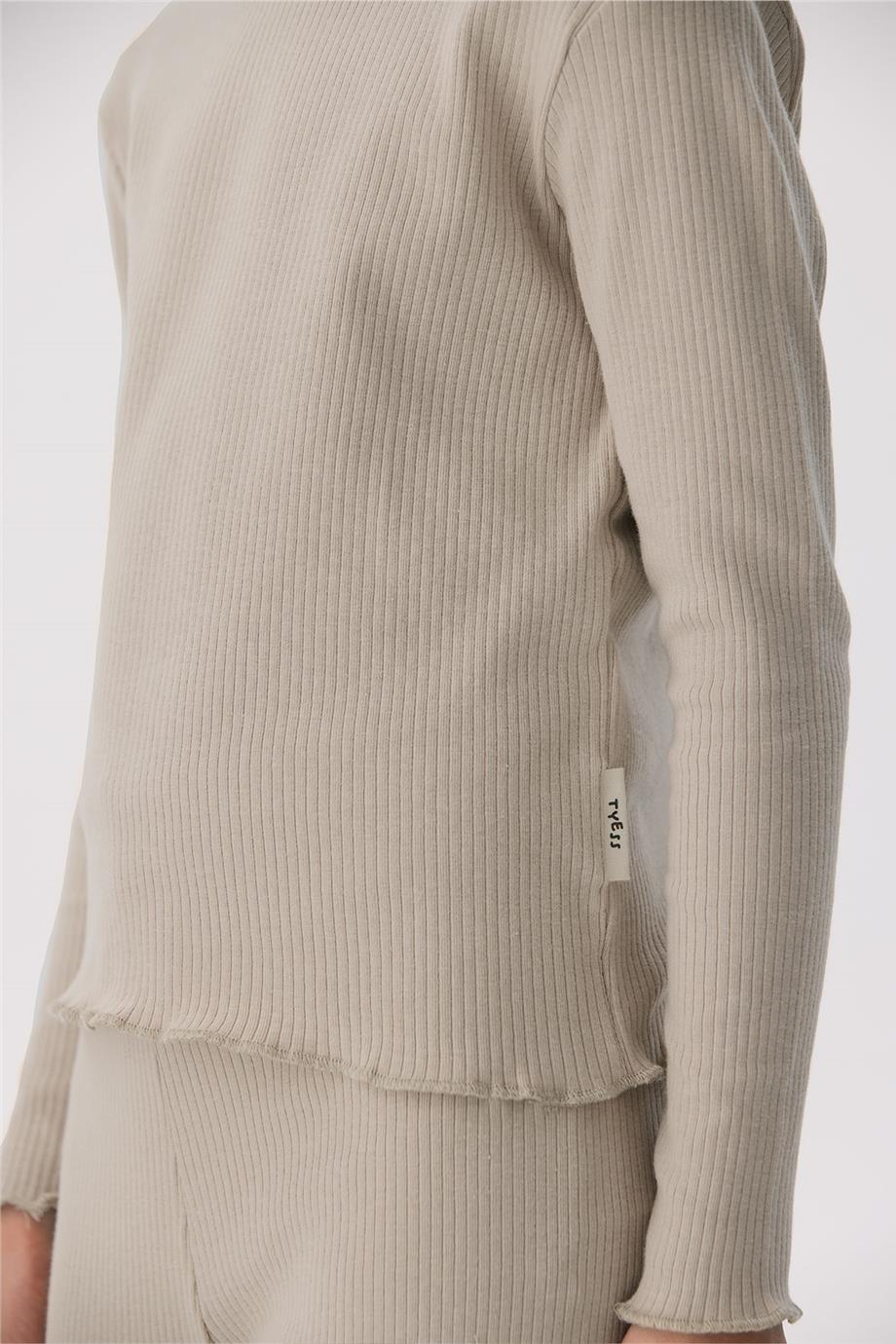 Tyess Basic Kız Çocuk Bej T-Shirt