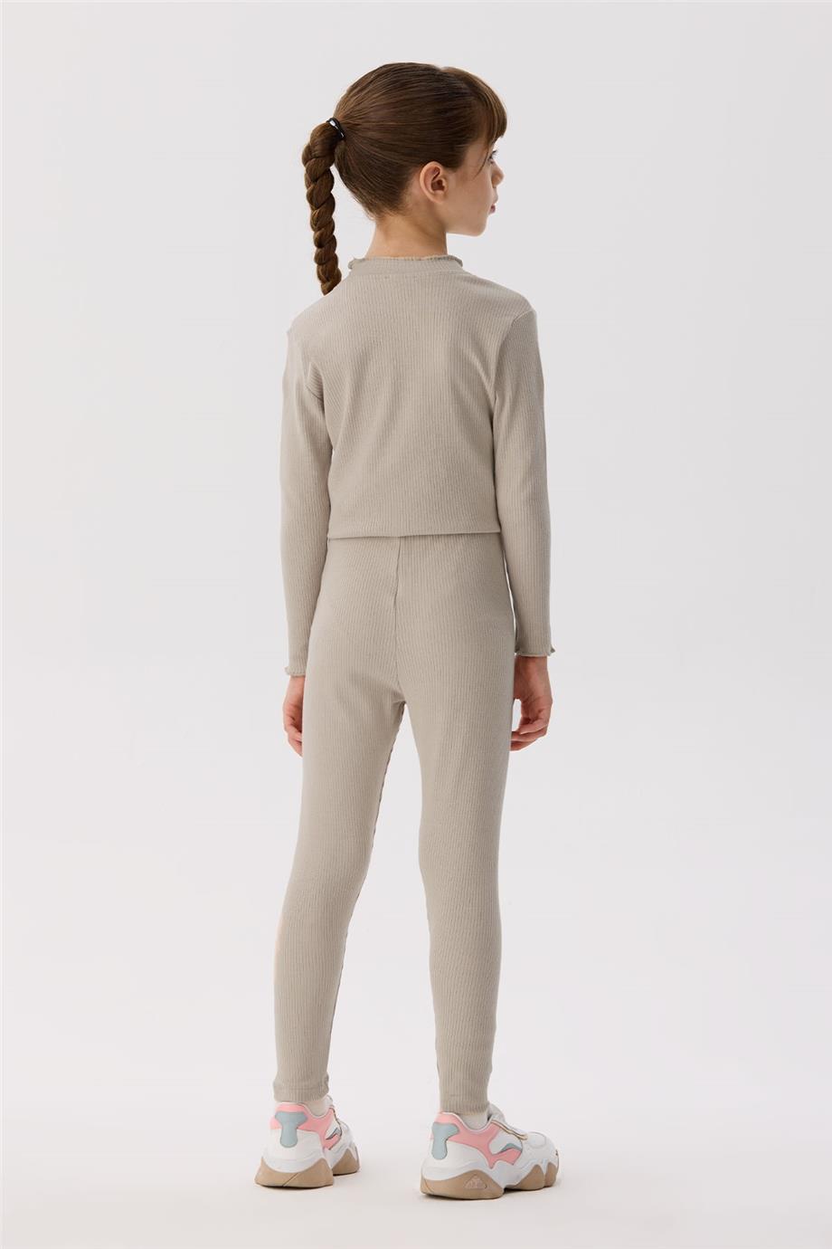 Tyess Basic Kız Çocuk Bej Tayt