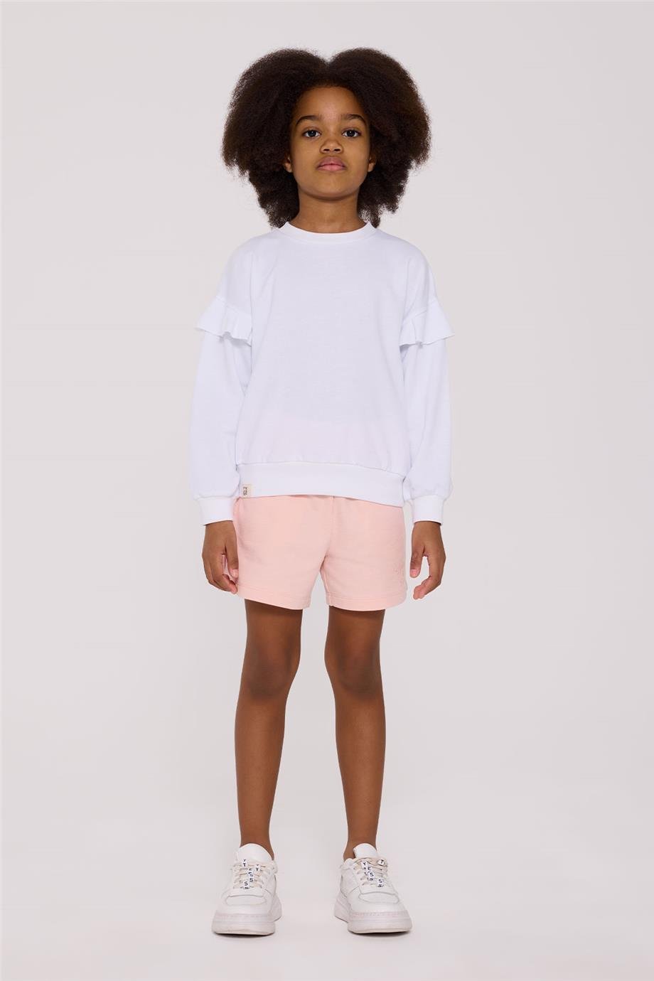 Tyess Basic Kız Çocuk Beyaz SweatshirtTyess Basic Kız Çocuk Beyaz Sweatshirt