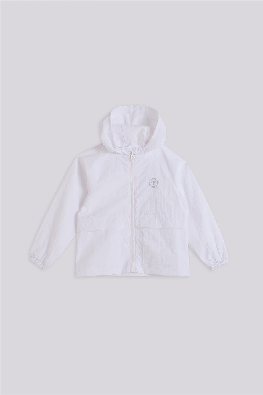 Tyess Basic Girl White RaincoatTyess Basic Girl White Raincoat