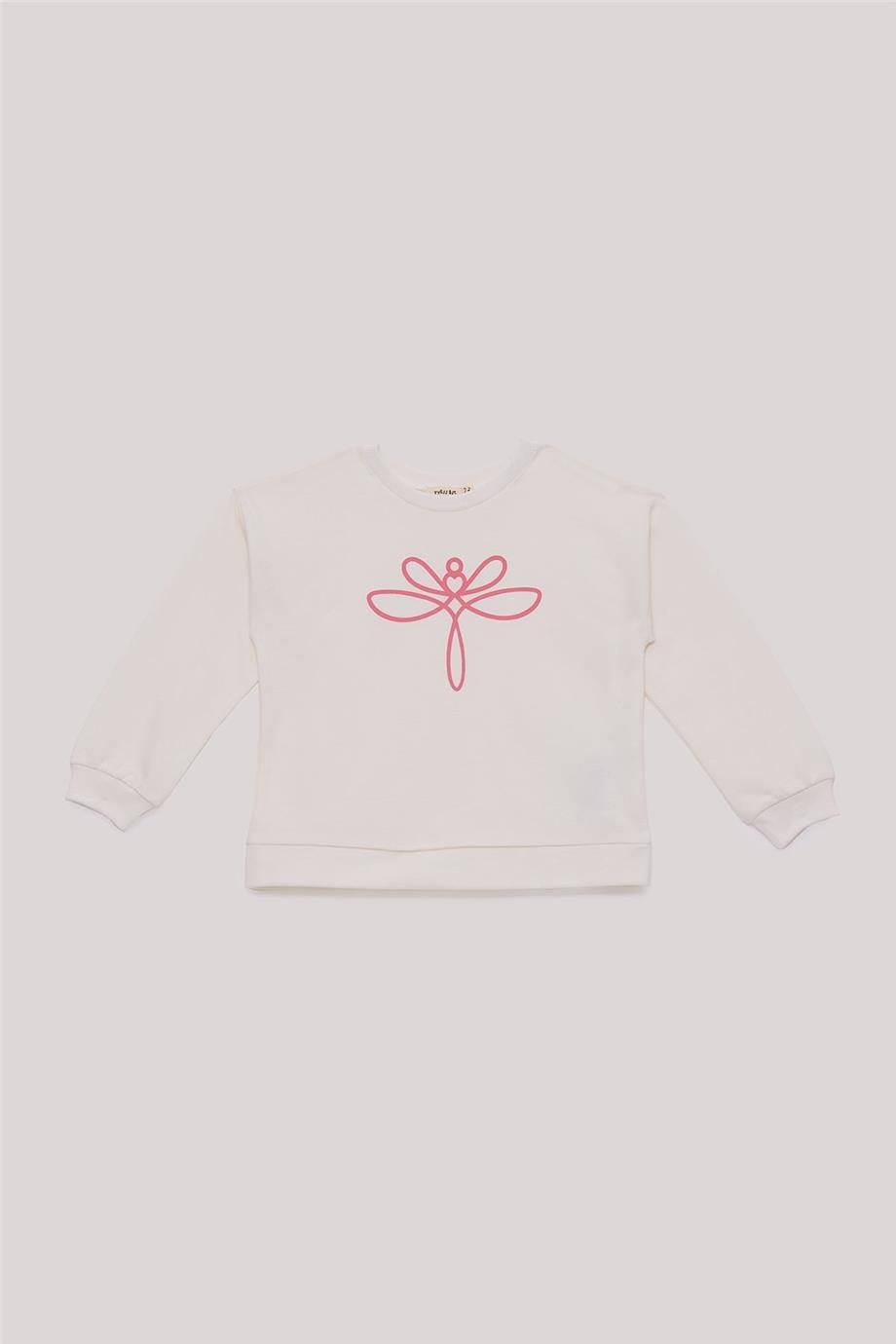 Tyess Basic Kız Çocuk Ekru Sweatshirt