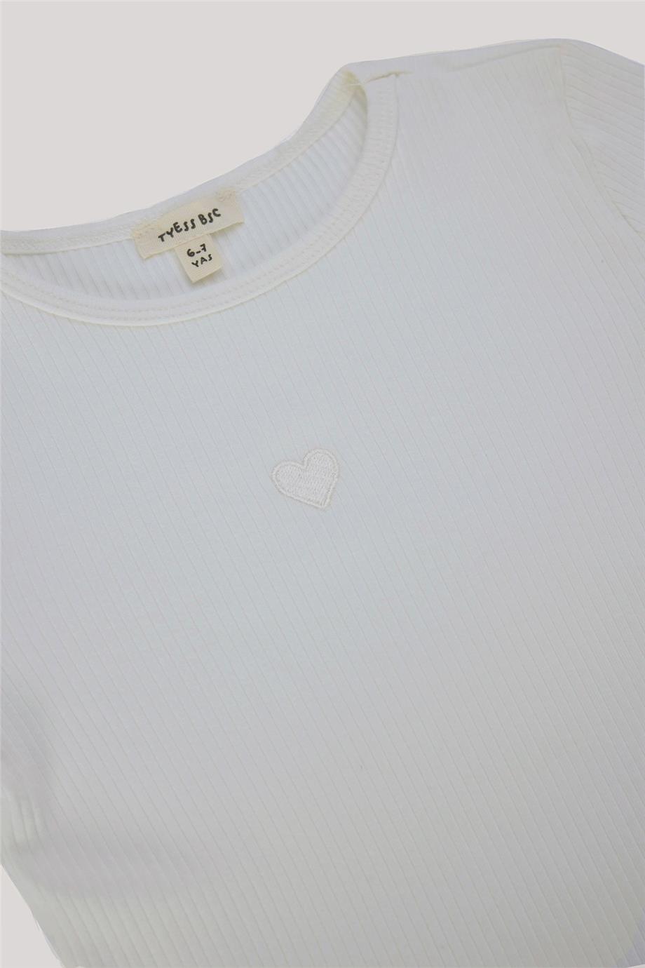 Tyess Basic Kız Çocuk Ekru T-Shirt