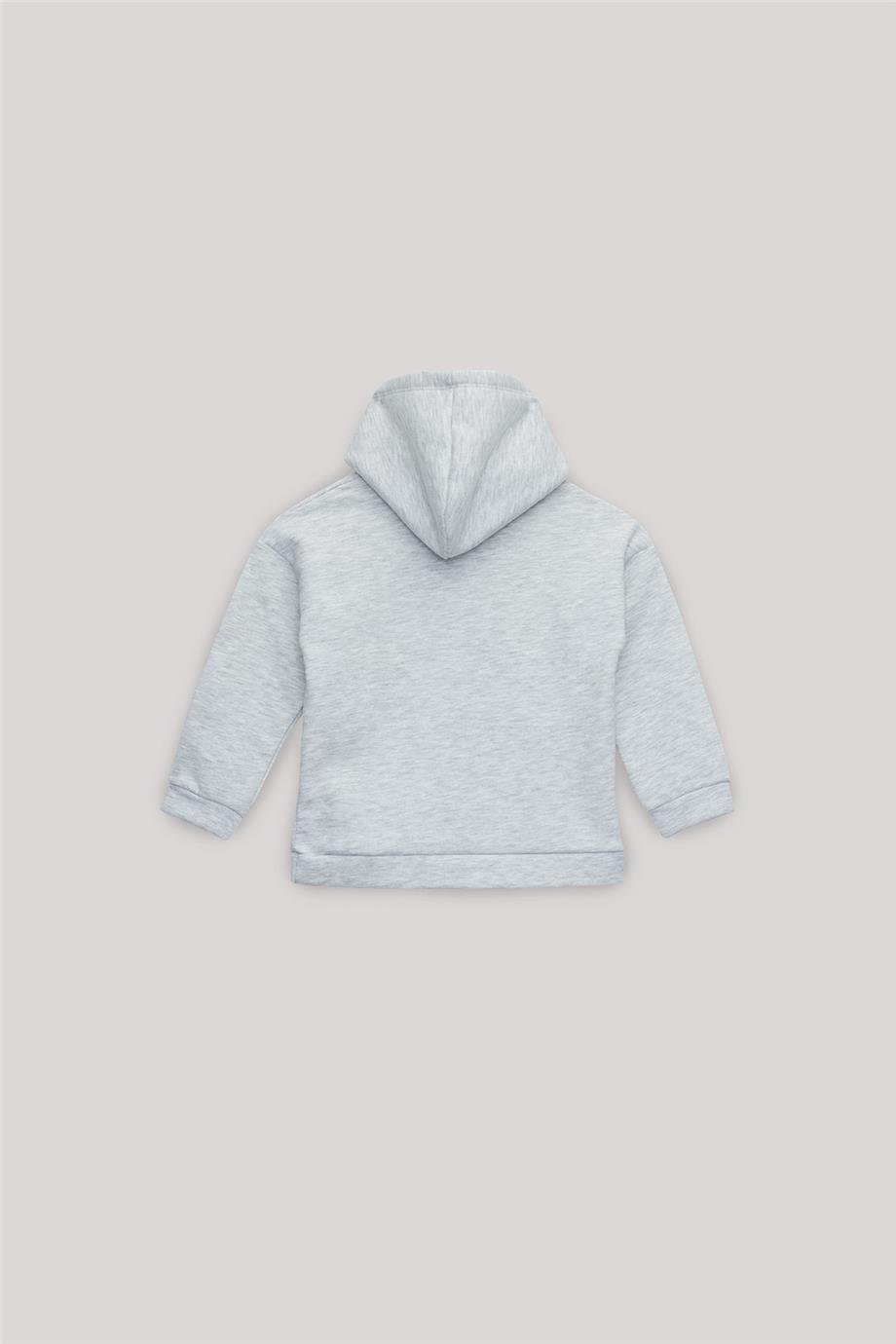 Tyess Basic Kız Çocuk Gri Sweatshirt