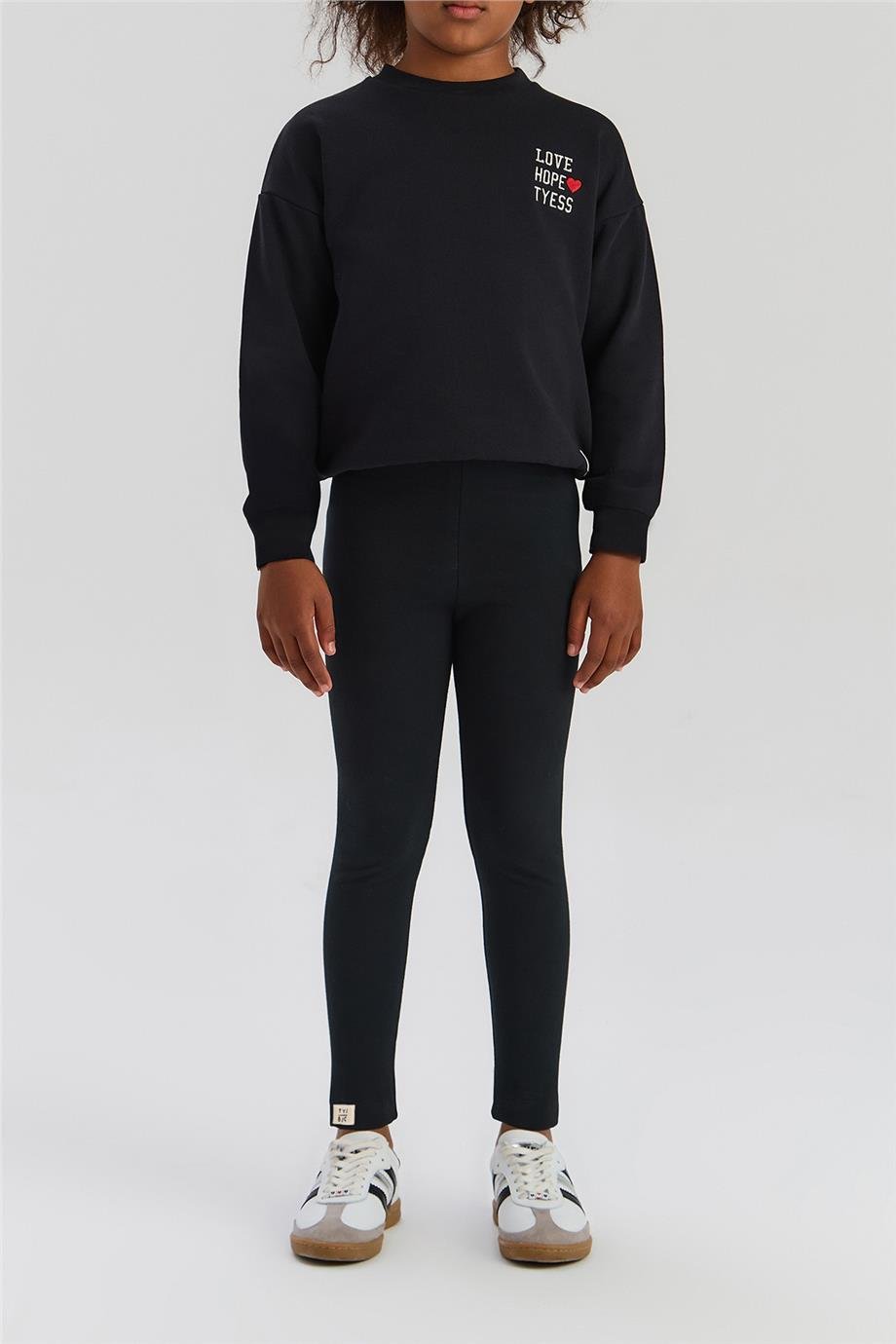 Tyess Basic Kız Çocuk Siyah TaytTyess Basic Kız Çocuk Siyah Tayt