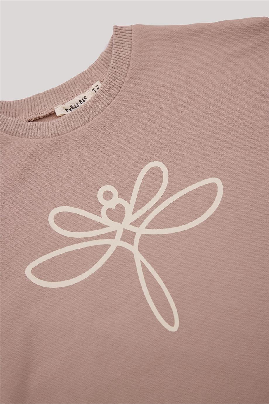 Tyess Basic Kız Çocuk Taba Sweatshirt