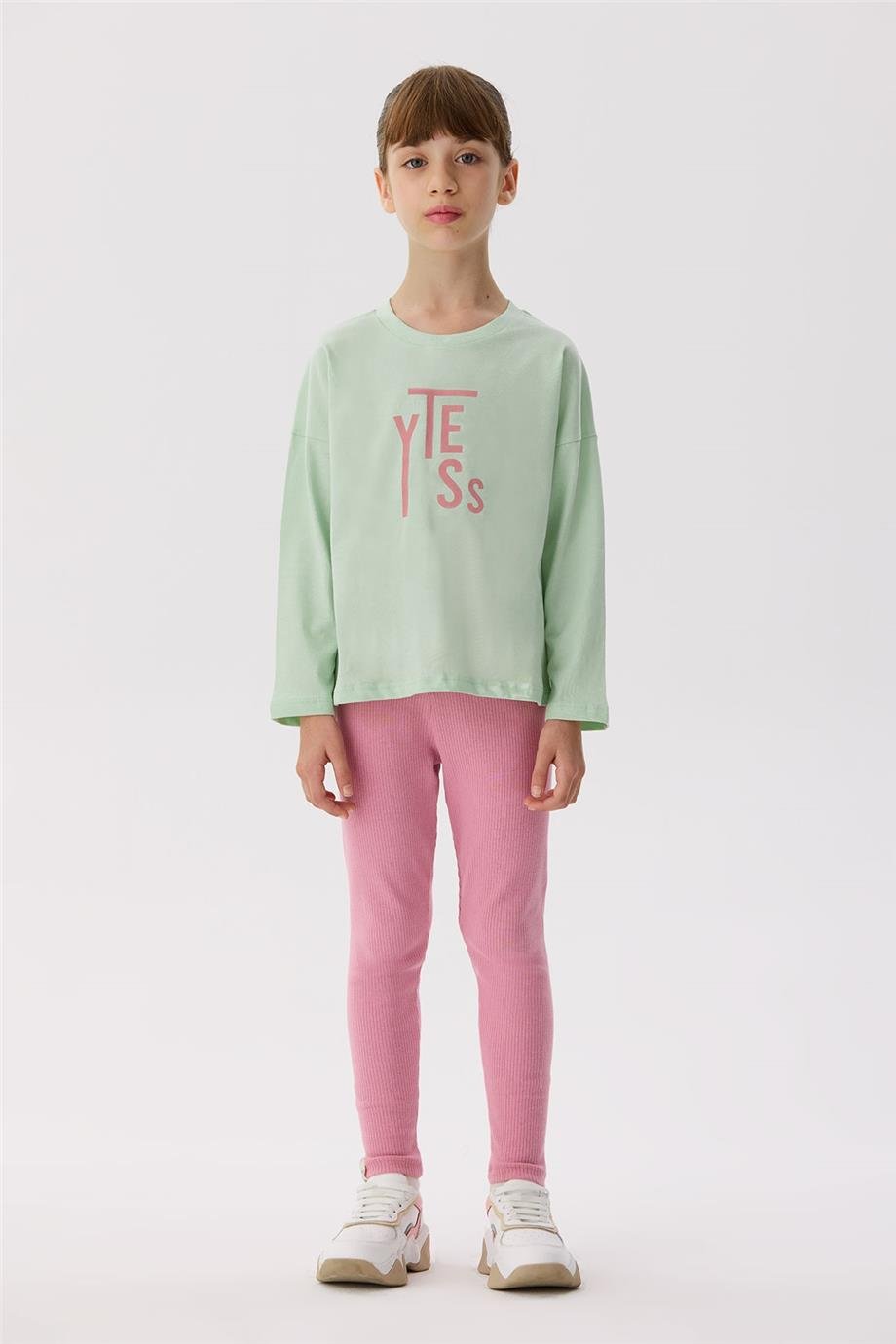 Tyess Basic Kız Çocuk Yeşil T-Shirt