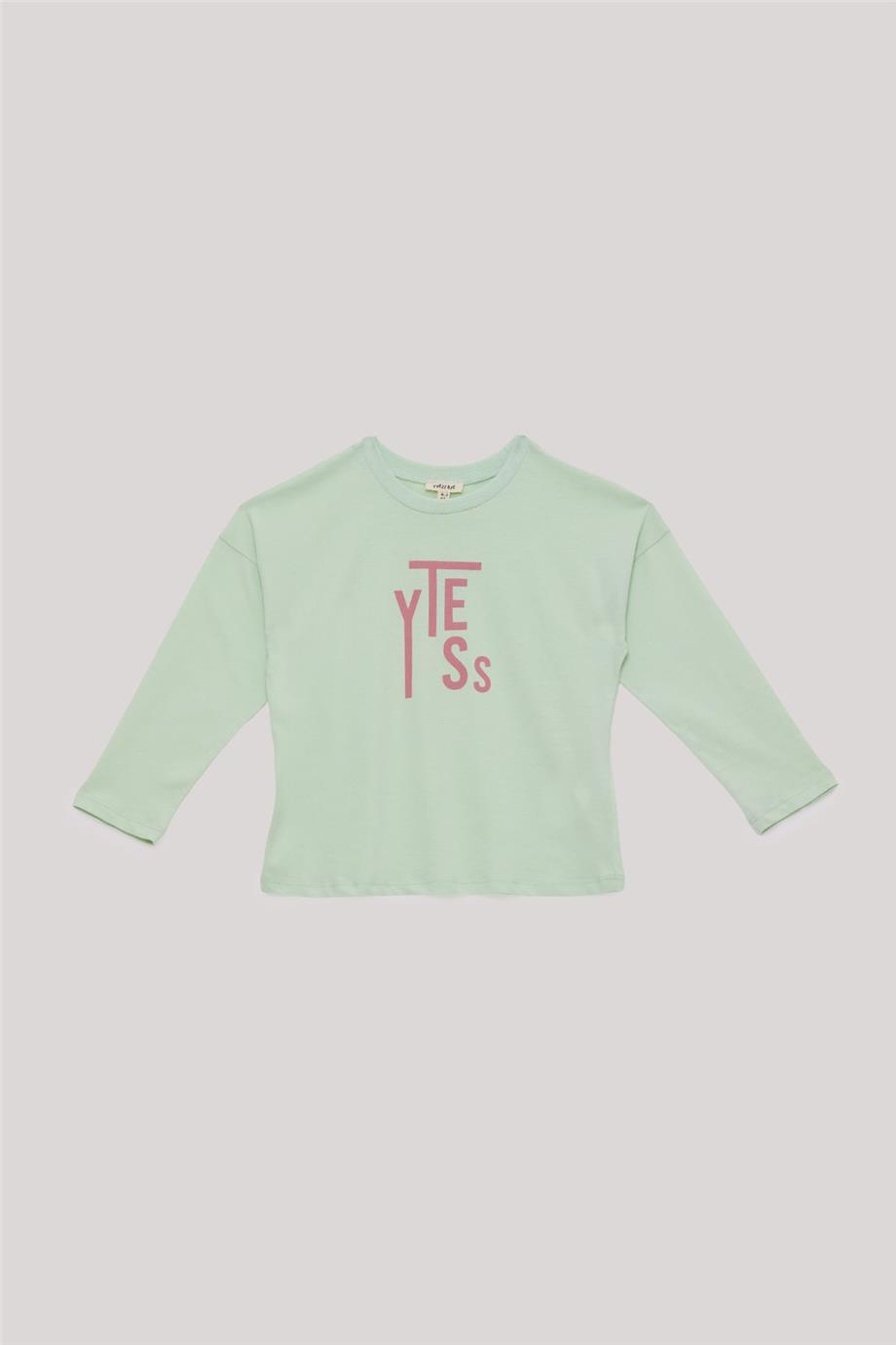 Tyess Basic Kız Çocuk Yeşil T-Shirt