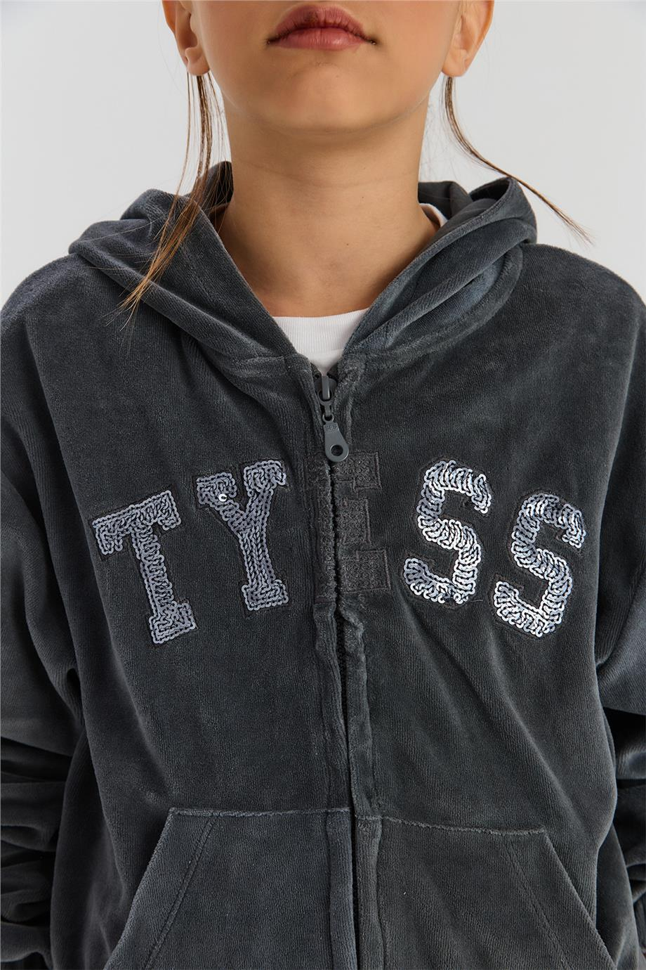 Tyess Kız Çocuk Antrasit Eşofman ÜstüTyess Kız Çocuk Antrasit Eşofman Üstü