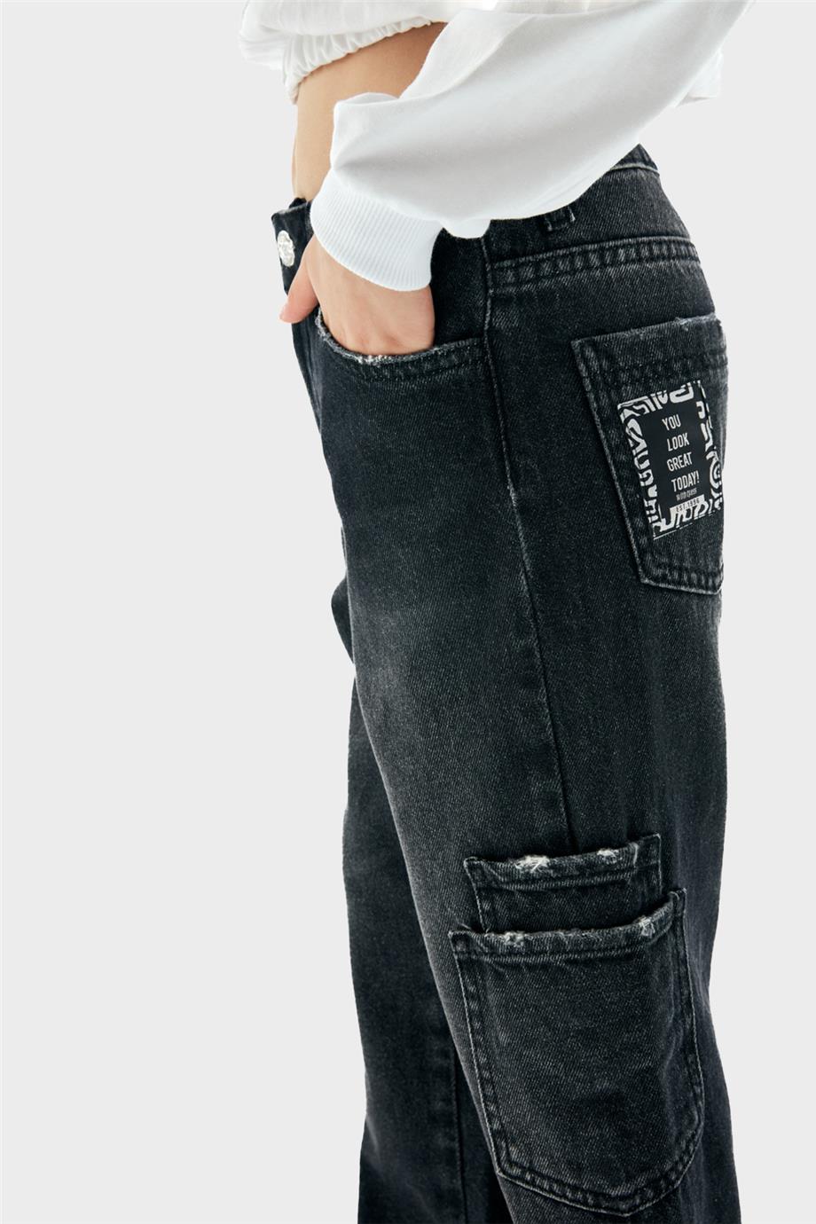 Tyess Kız Çocuk Antrasit Pantolon