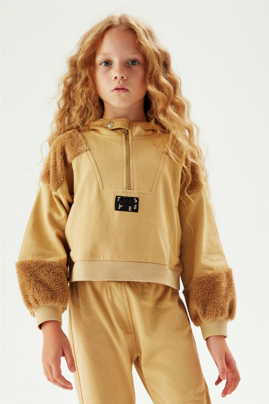 Tyess Kız Çocuk Bej Eşofman Altı