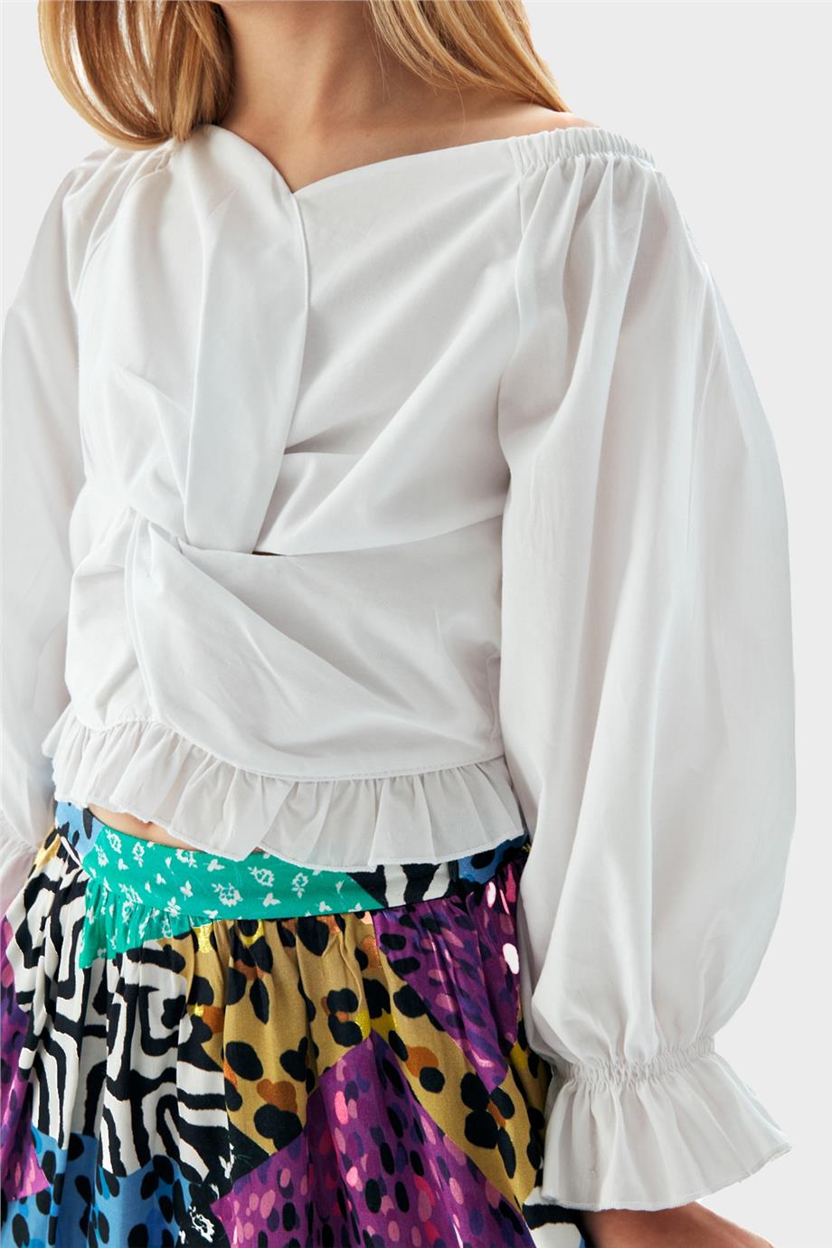 Tyess Kız Çocuk Beyaz Bluz