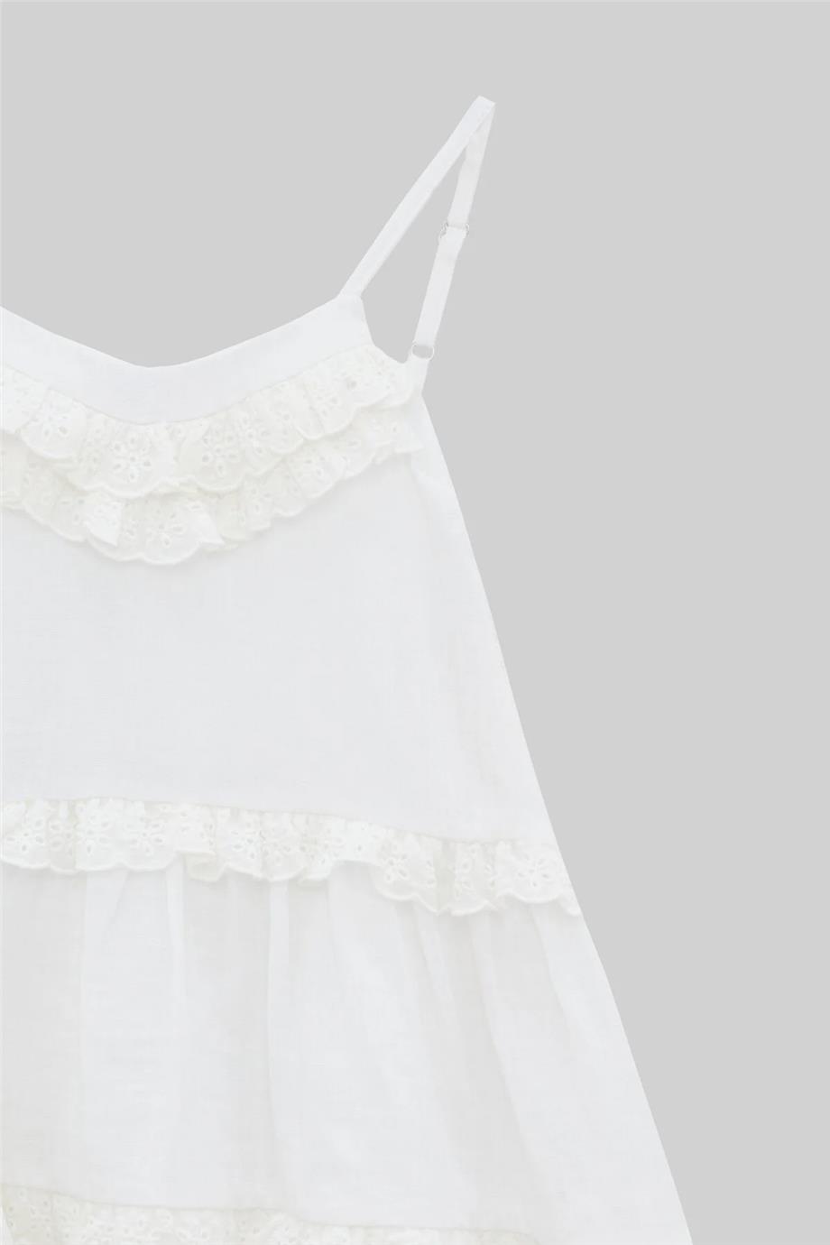 Tyess Kız Çocuk Beyaz Elbise