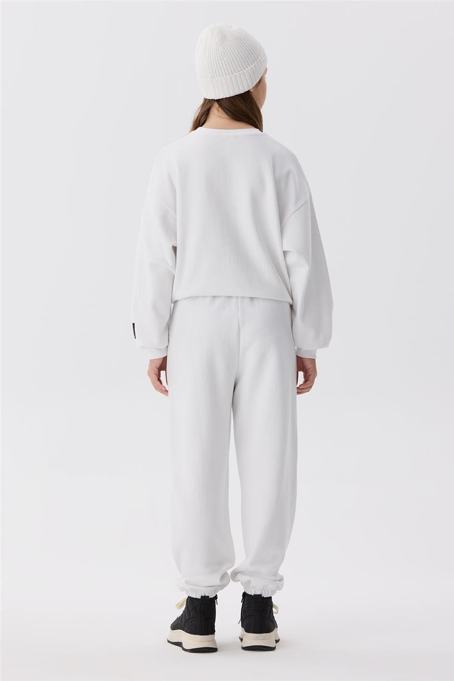 Tyess Kız Çocuk Beyaz Eşofman Altı