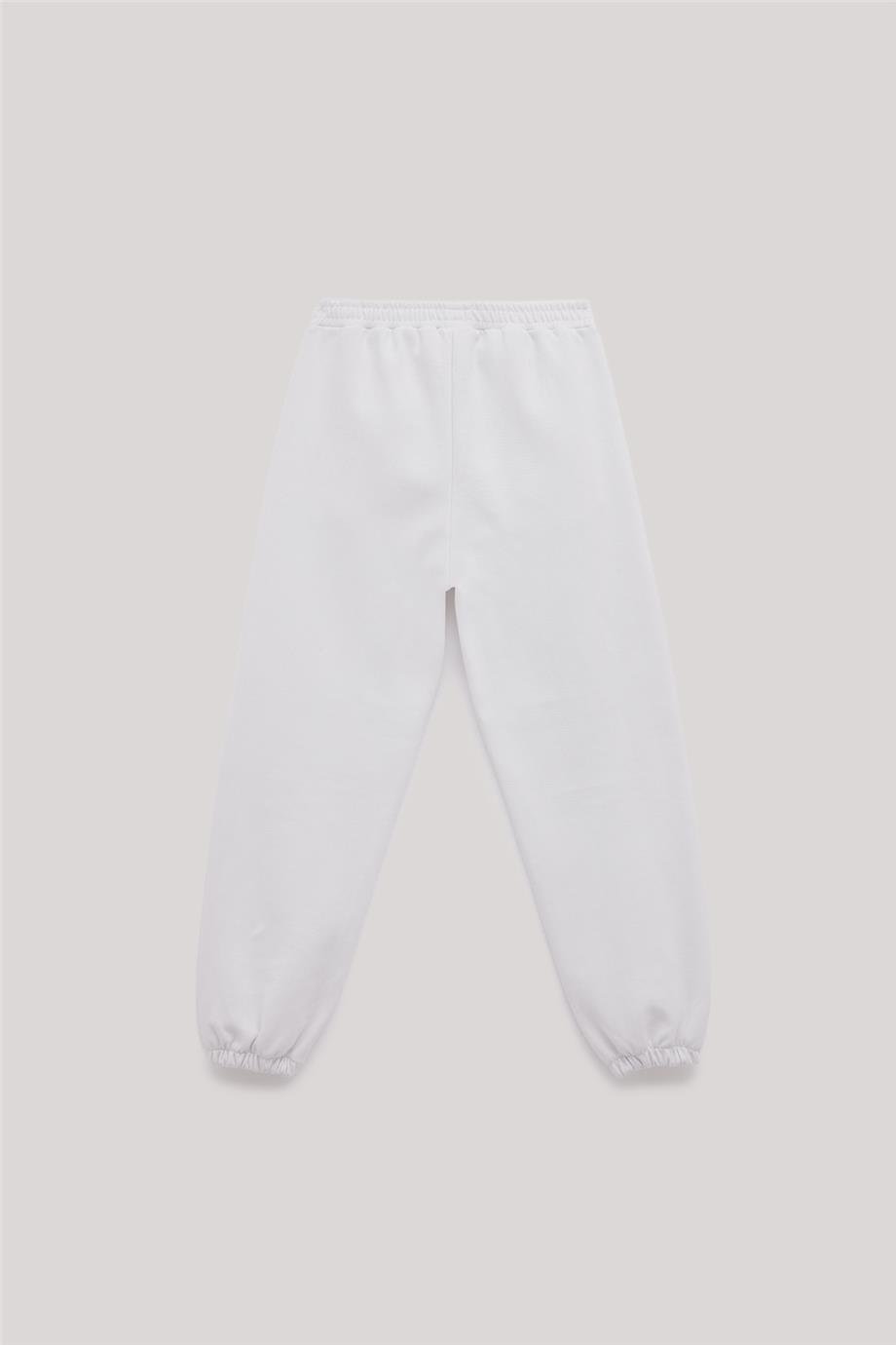 Tyess Kız Çocuk Beyaz Eşofman Altı