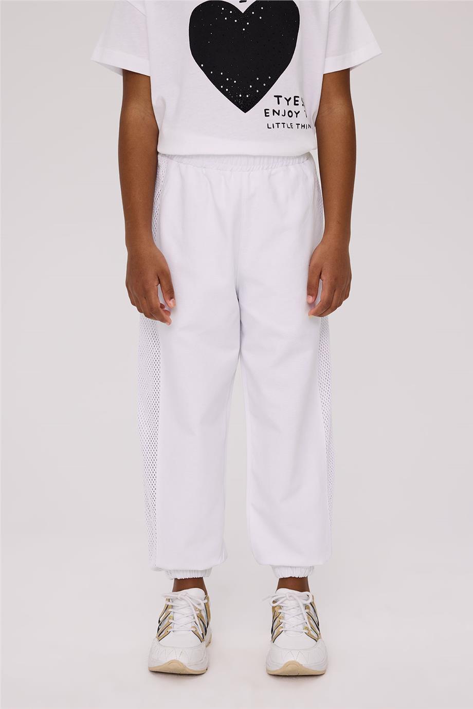 Tyess Kız Çocuk Beyaz Eşofman AltıTyess Kız Çocuk Beyaz Eşofman Altı