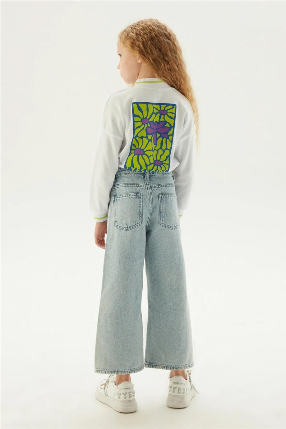 Tyess Kız Çocuk Beyaz Eşofman Üstü