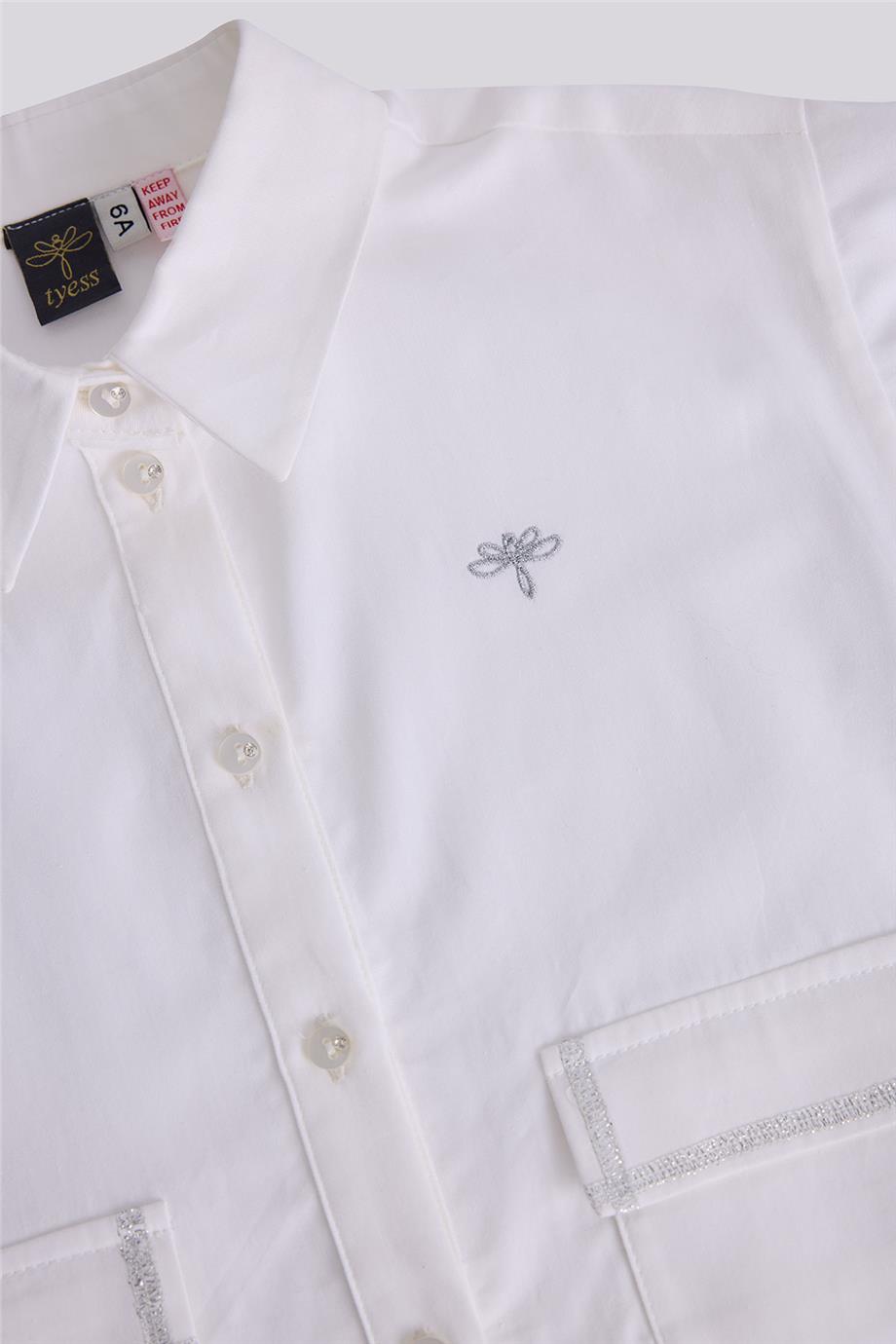 Tyess Kız Çocuk Beyaz GömlekTyess Kız Çocuk Beyaz Gömlek