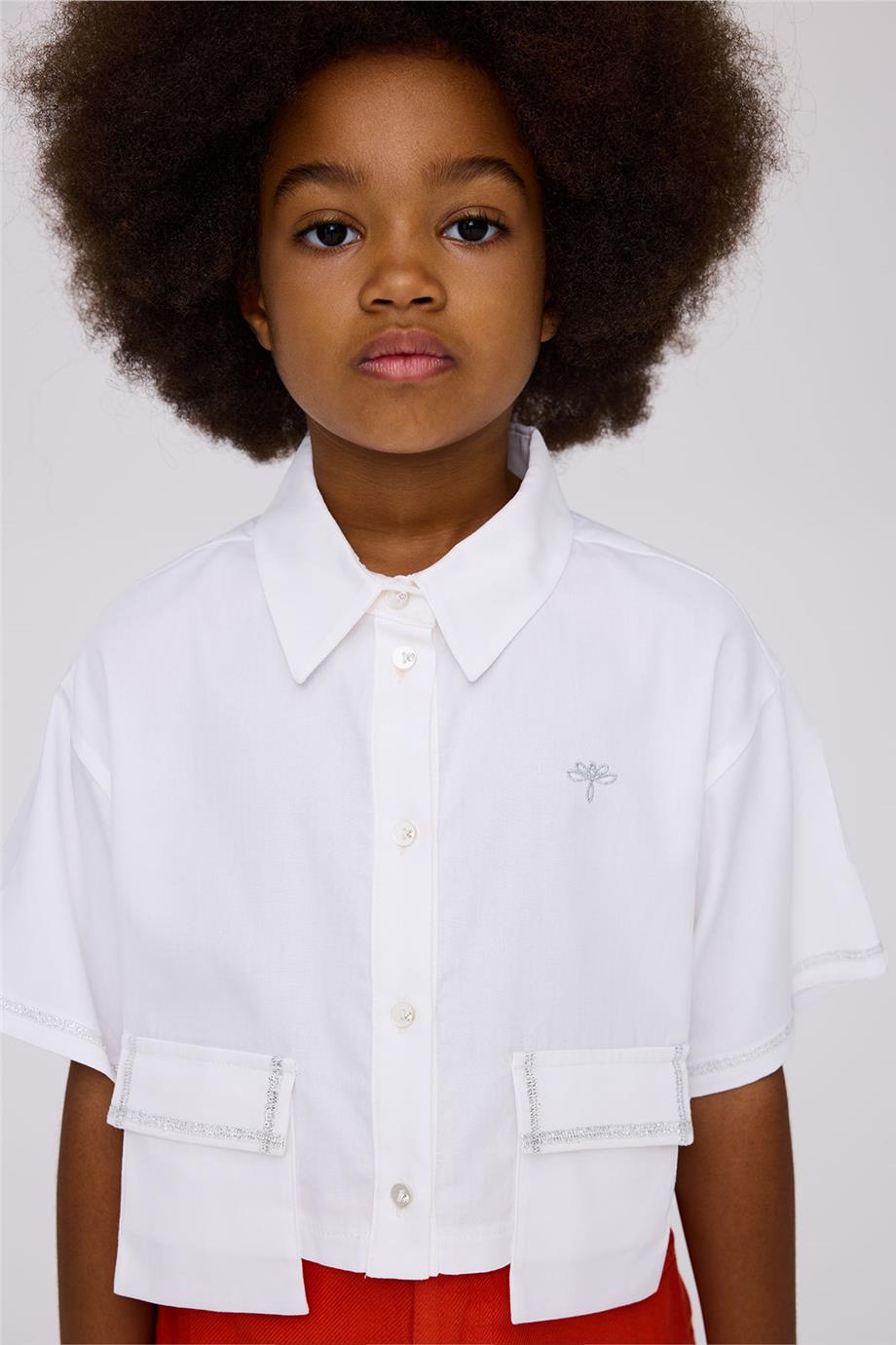 Tyess Kız Çocuk Beyaz GömlekTyess Kız Çocuk Beyaz Gömlek