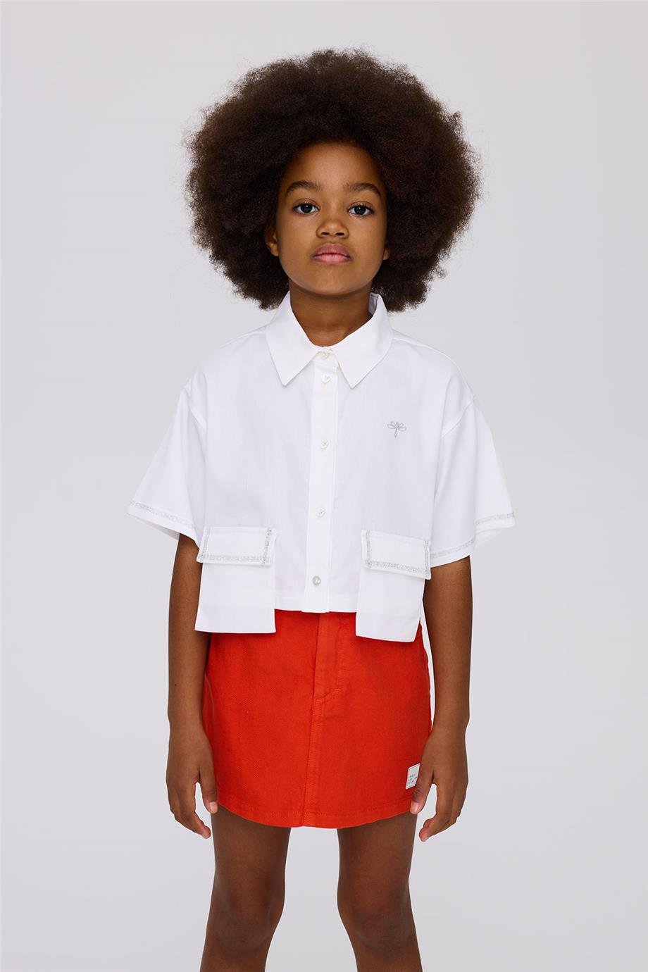 Tyess Kız Çocuk Beyaz GömlekTyess Kız Çocuk Beyaz Gömlek