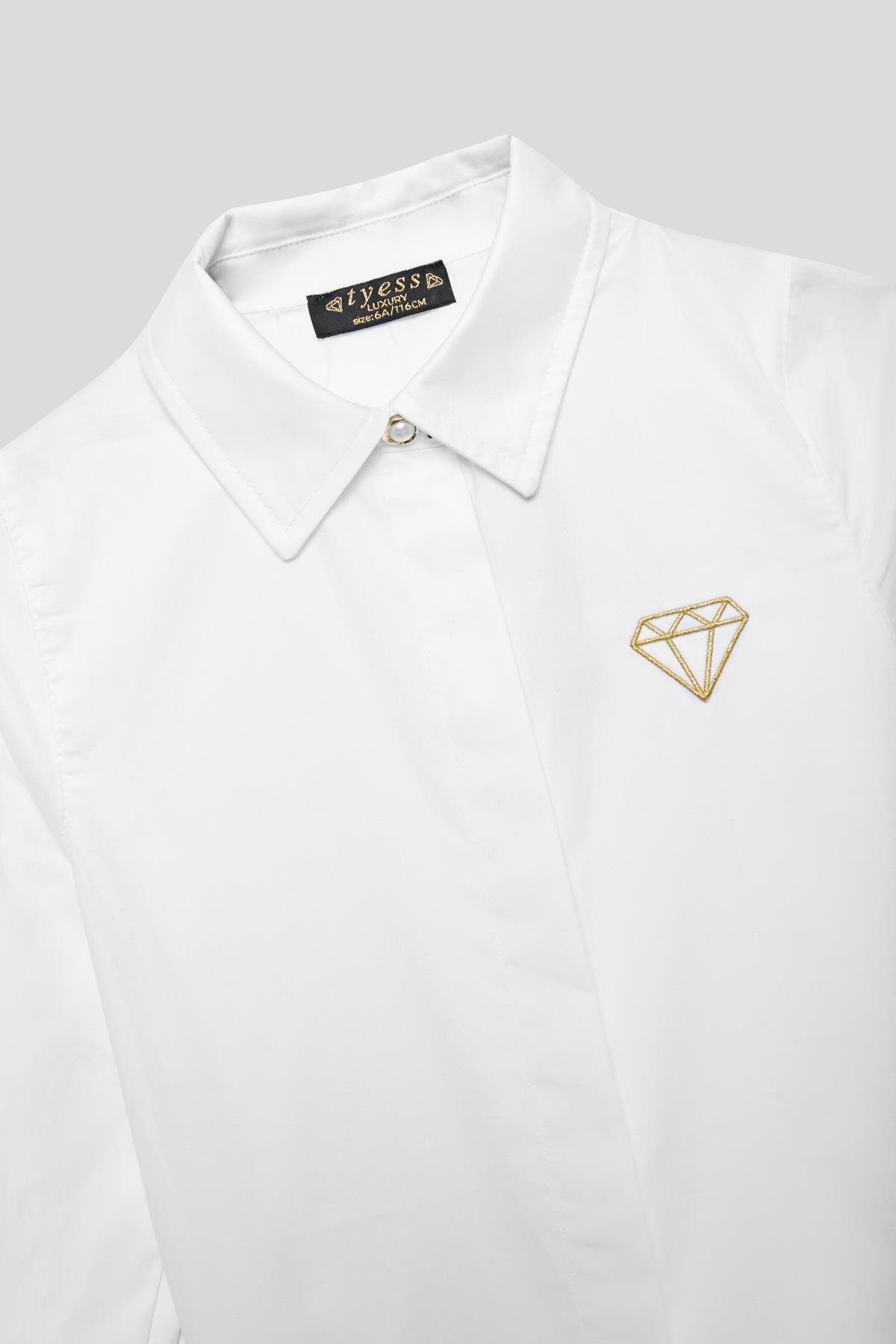 Tyess Kız Çocuk Beyaz GömlekTyess Kız Çocuk Beyaz Gömlek