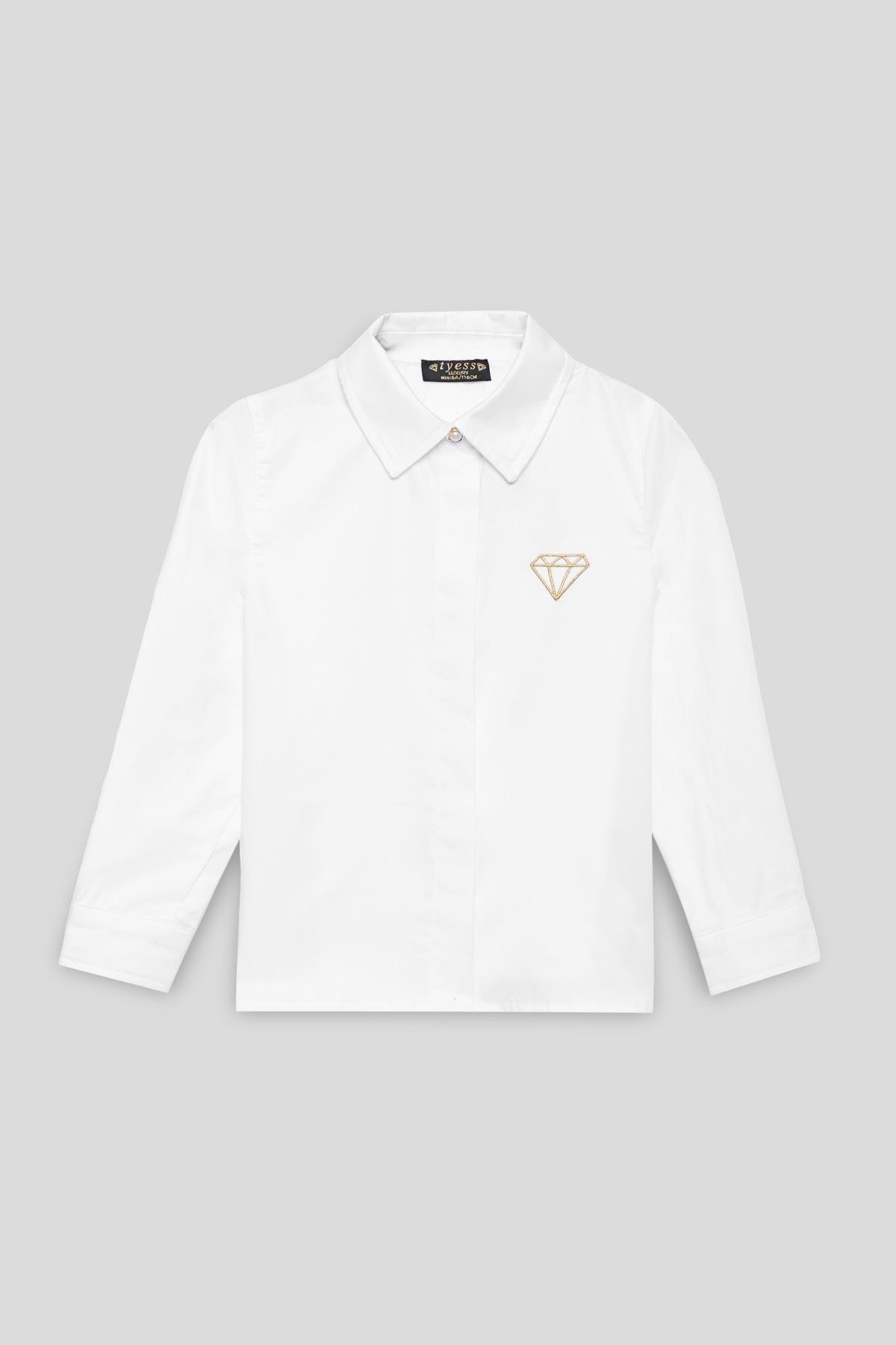 Tyess Kız Çocuk Beyaz GömlekTyess Kız Çocuk Beyaz Gömlek