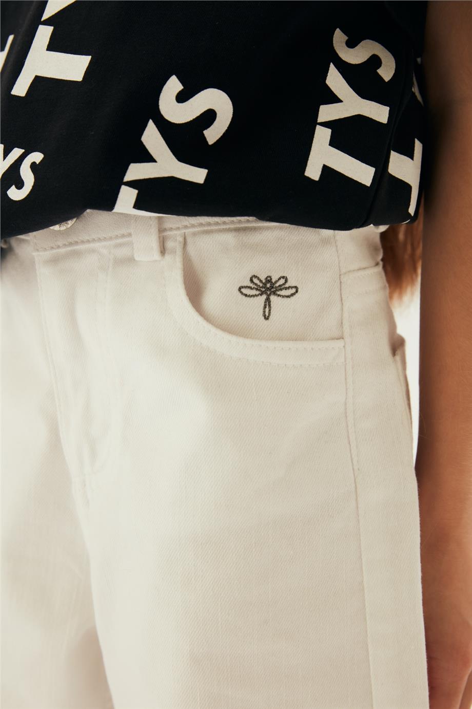 Tyess Kız Çocuk Beyaz Pantolon