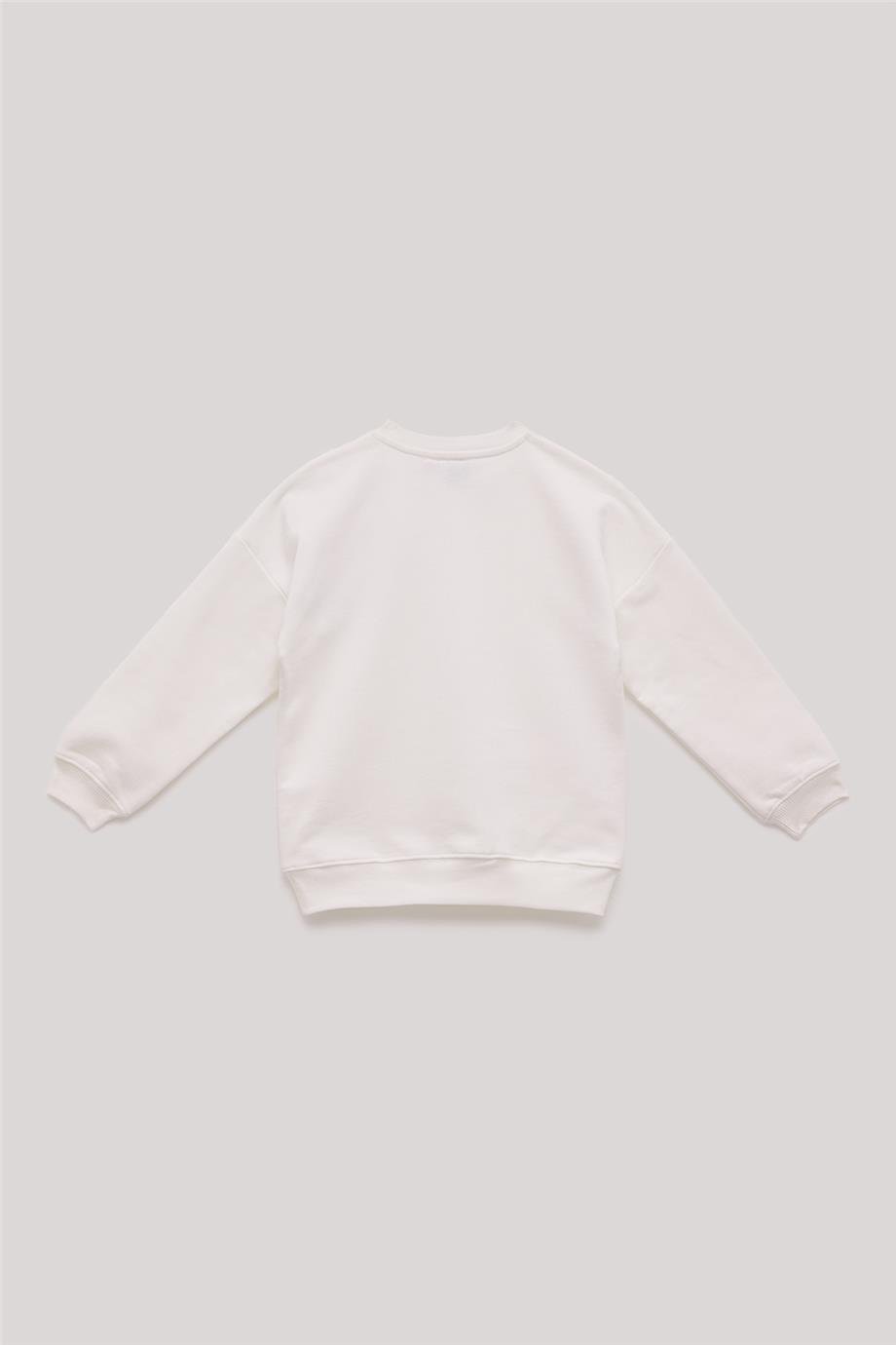 Tyess Kız Çocuk Beyaz Sweatshirt