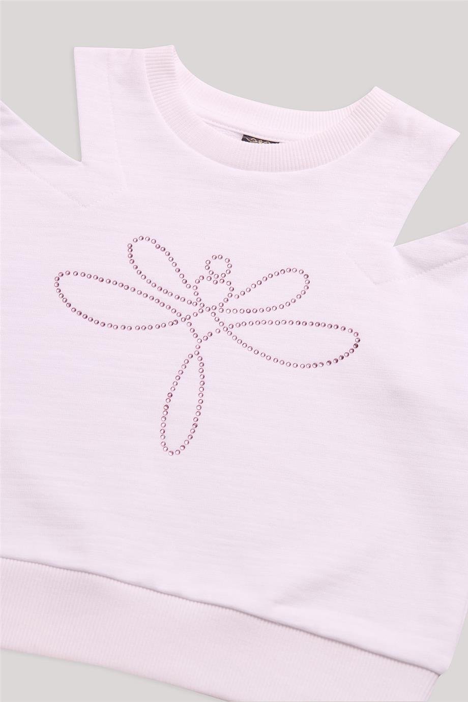 Tyess Kız Çocuk Beyaz Sweatshirt