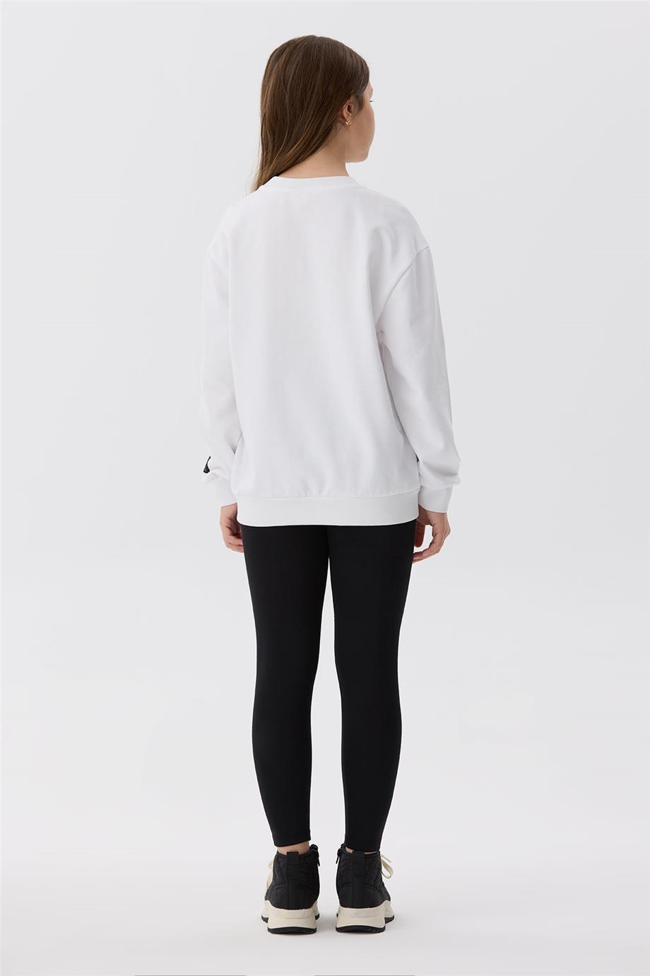 Tyess Kız Çocuk Beyaz Sweatshirt