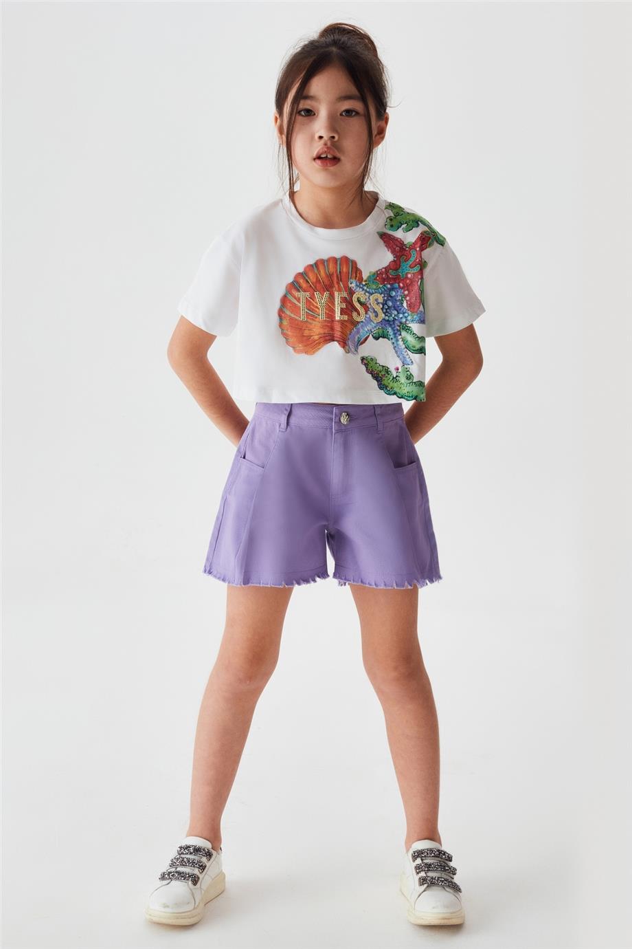 Tyess Kız Çocuk Beyaz T-Shirt