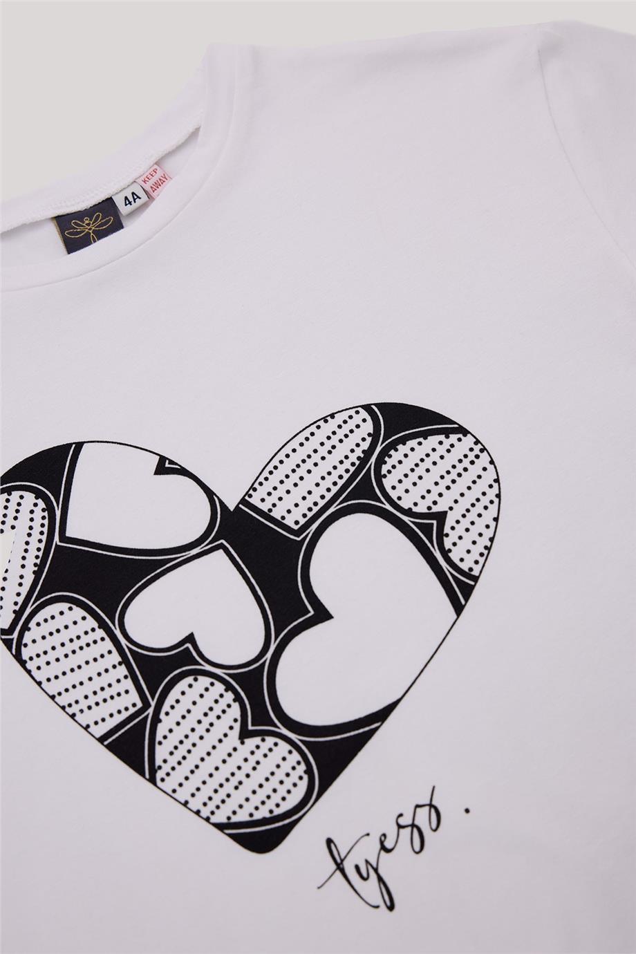 Tyess Kız Çocuk Beyaz T-Shirt