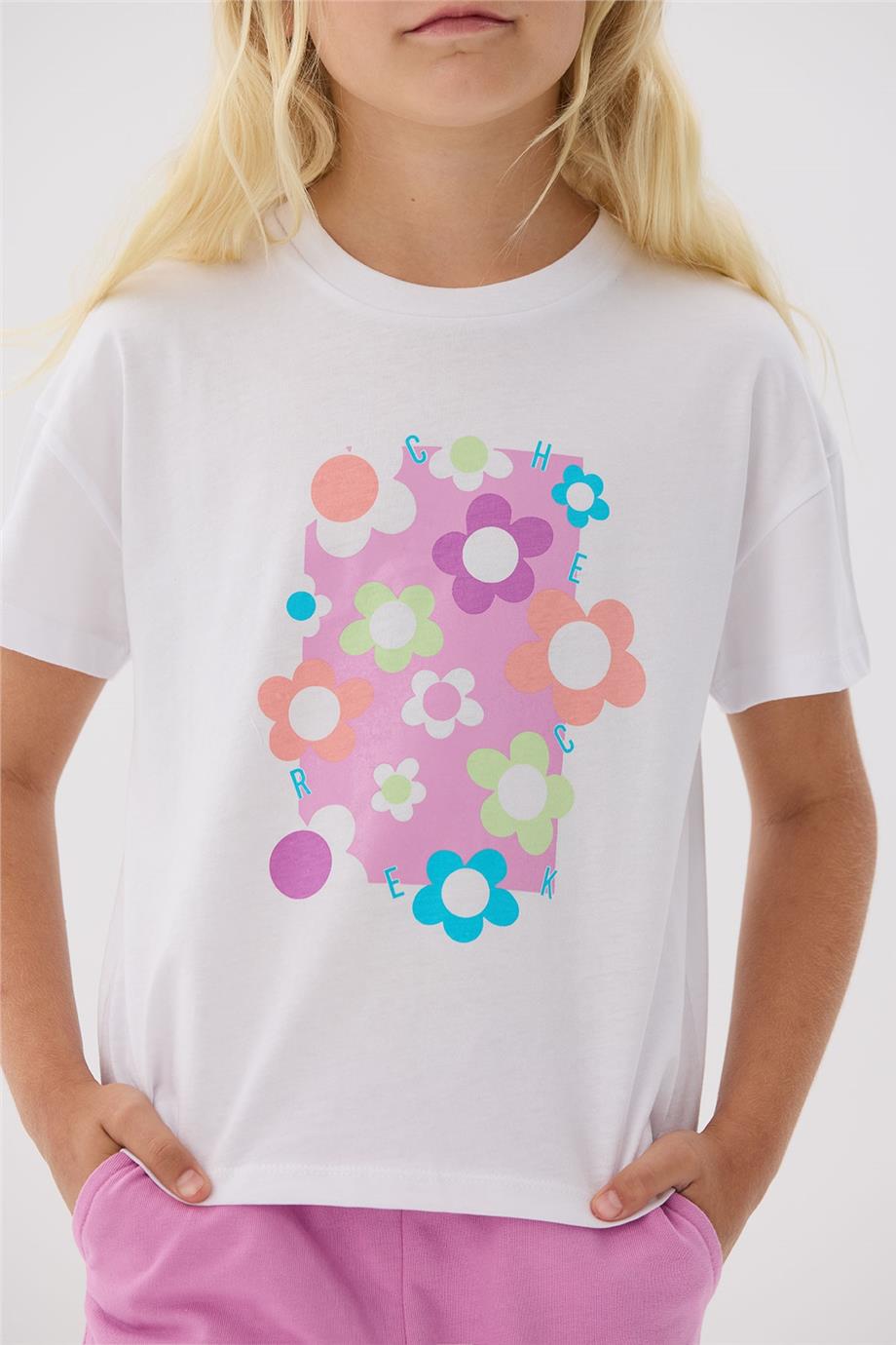 Tyess Kız Çocuk Beyaz T-Shirt