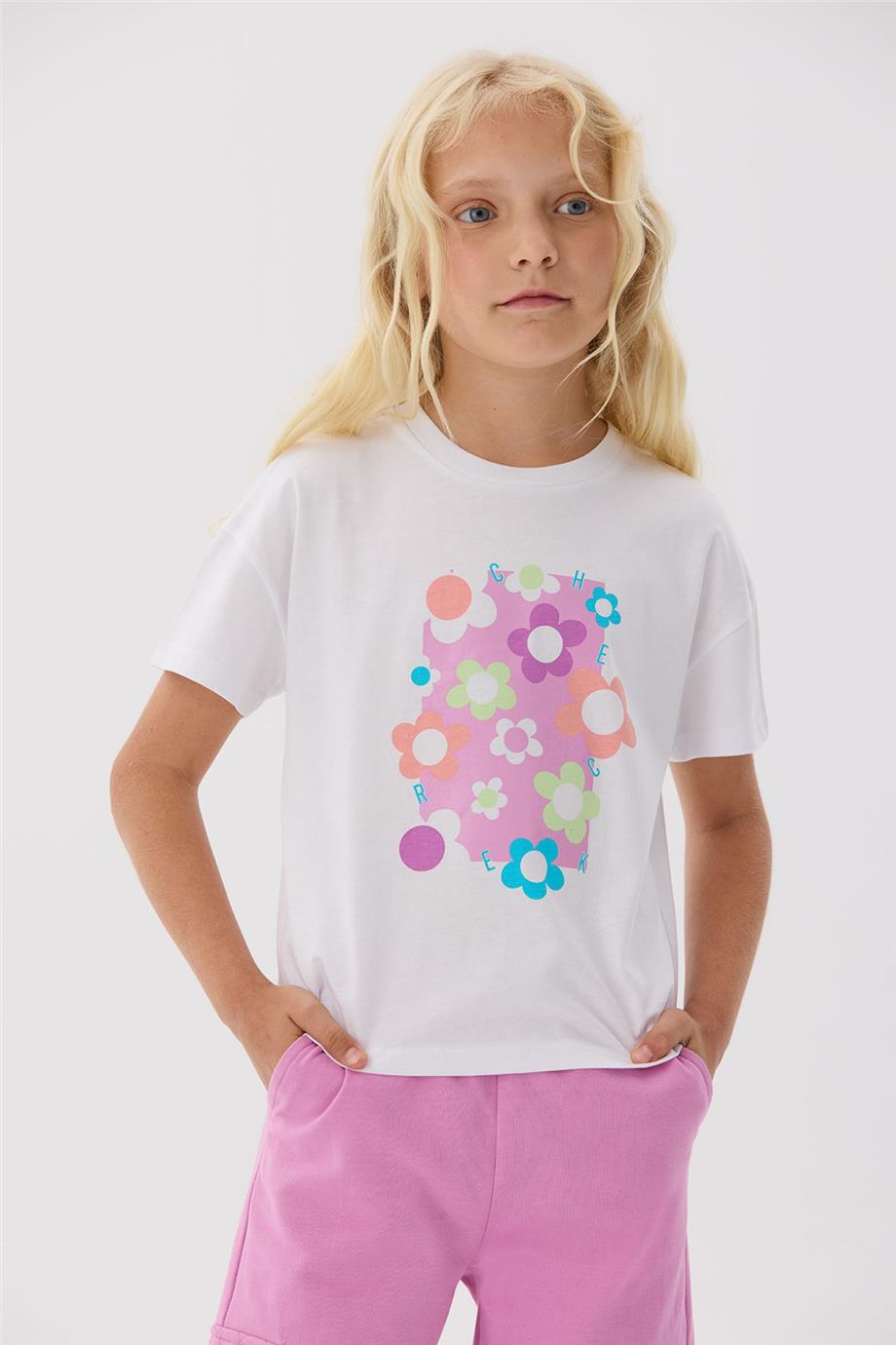 Tyess Kız Çocuk Beyaz T-Shirt