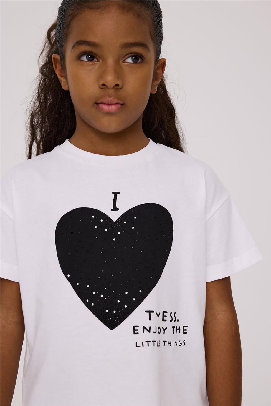 Tyess Kız Çocuk Beyaz TshirtTyess Kız Çocuk Beyaz Tshirt