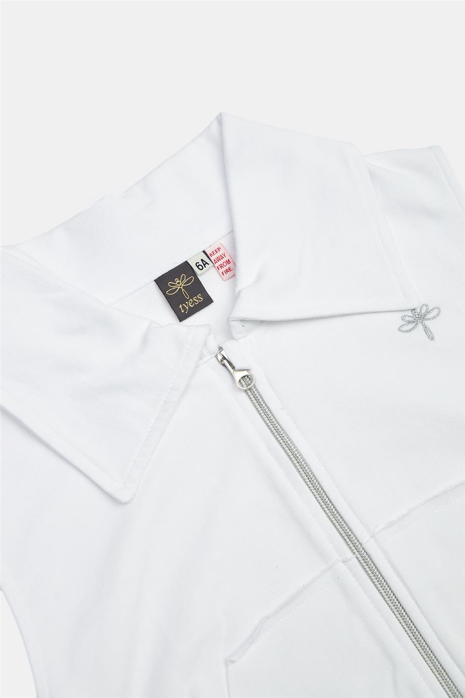 Tyess Kız Çocuk Beyaz Yelek