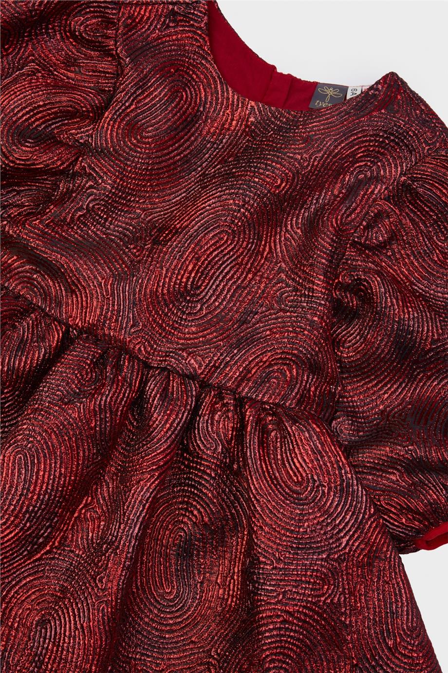 Tyess Kız Çocuk Bordo Elbise