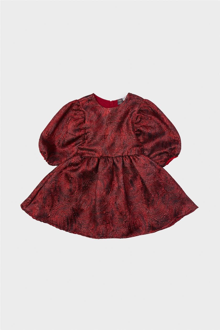 Tyess Kız Çocuk Bordo Elbise