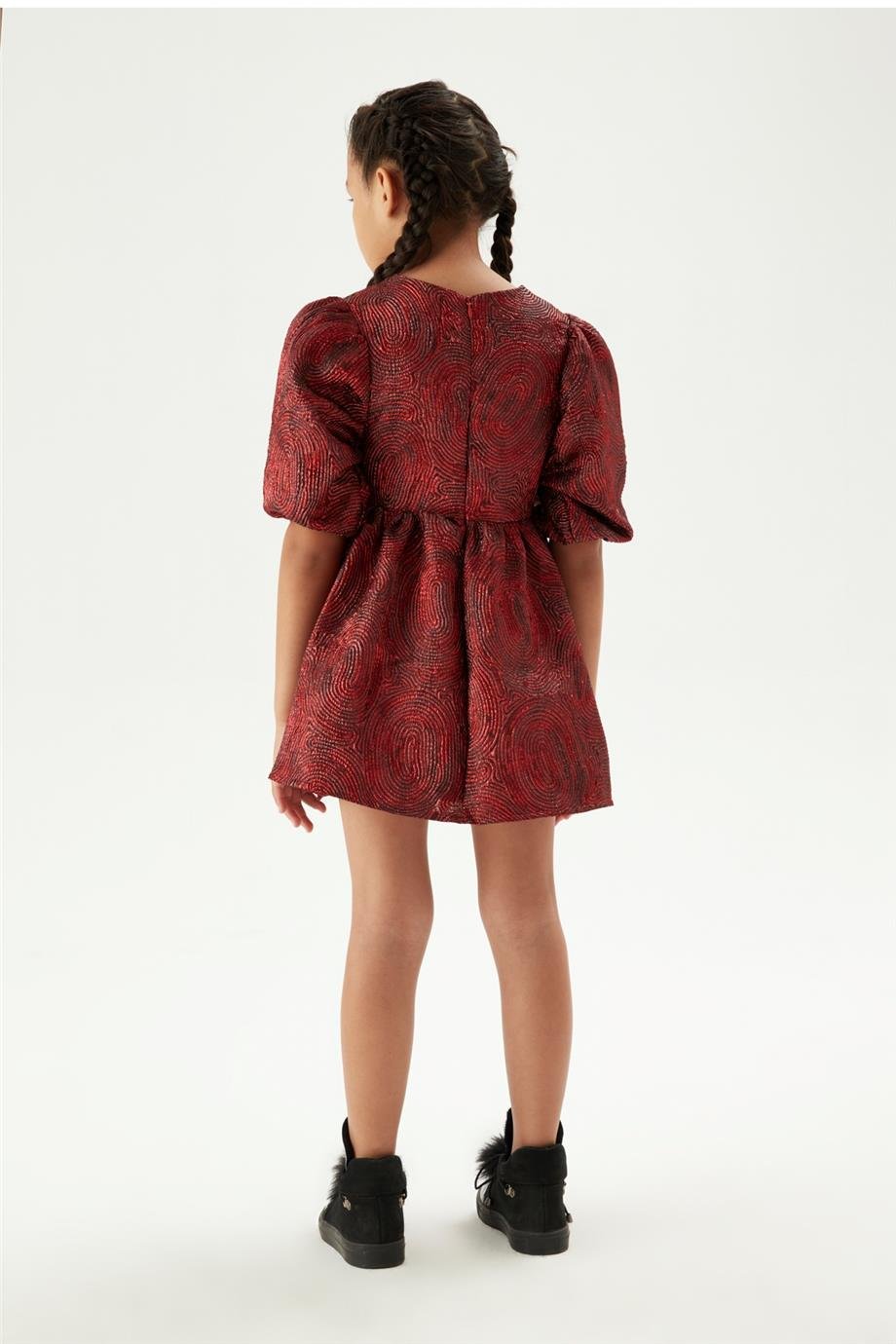 Tyess Kız Çocuk Bordo Elbise