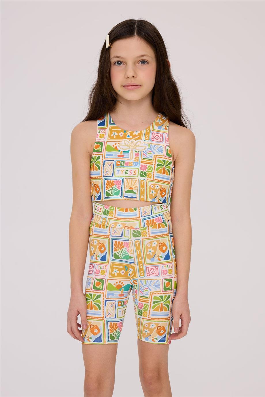 Tyess Kız Çocuk Desenli AtletTyess Kız Çocuk Desenli Atlet