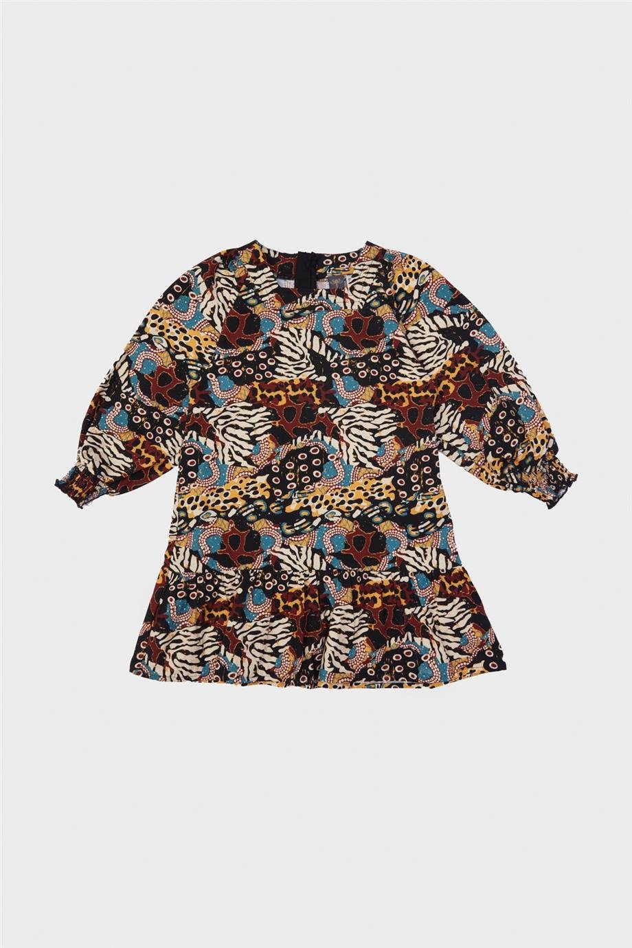 Tyess Kız Çocuk Desenli Elbise