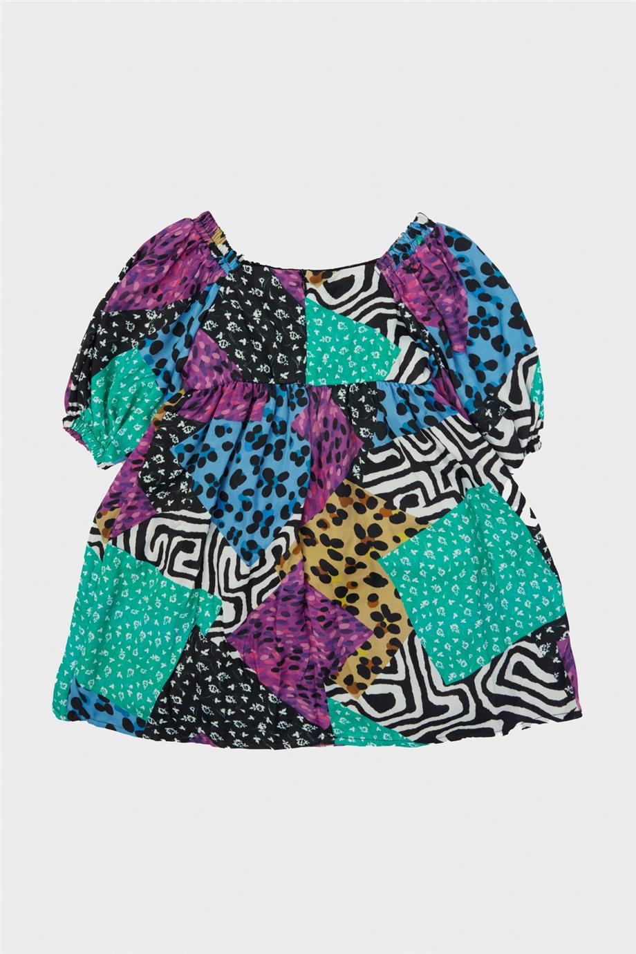 Tyess Kız Çocuk Desenli Elbise