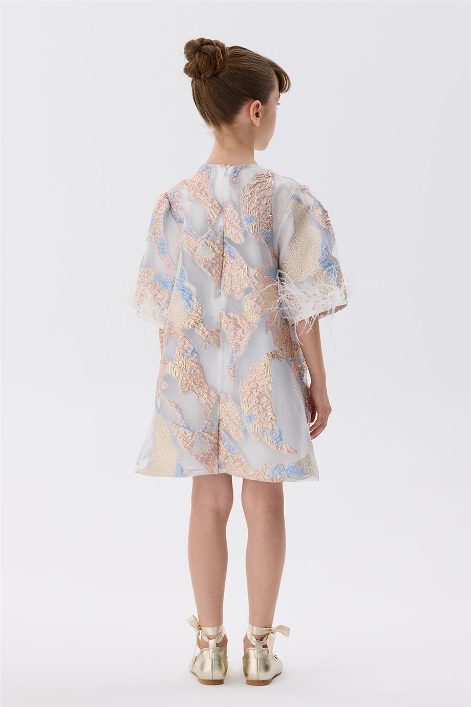 Tyess Kız Çocuk Desenli Elbise