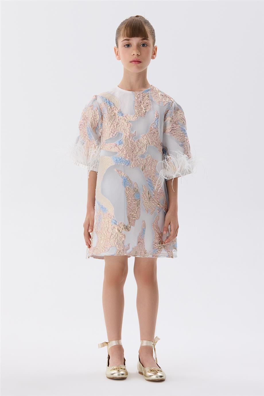 Tyess Kız Çocuk Desenli Elbise