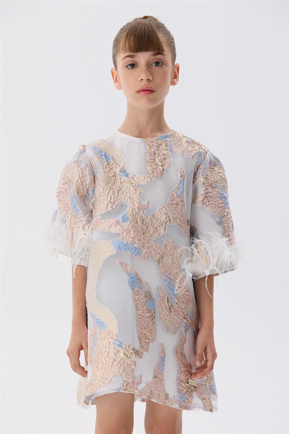 Tyess Kız Çocuk Desenli Elbise