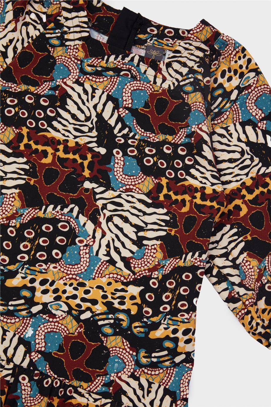 Tyess Kız Çocuk Desenli Elbise